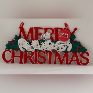 Merry Christmas Disney Dalmatian Padded Wall Hanging (NWT).
